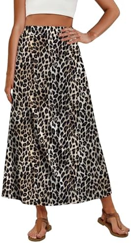 Leopard Cheetah Maxi Skirts for Women Spring Summer Dresses