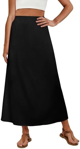 Long Maxi Skirts for Women Casual Loose Black XL