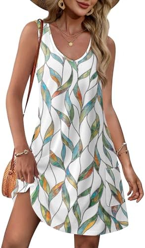 Summer Dresses for Women 2024 Swimsuit Coverup Loose V Neck