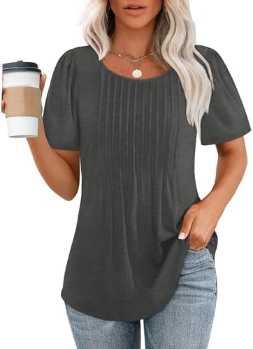 Tops for Women Casual Summer Business Shirts Puff Short Sleeve