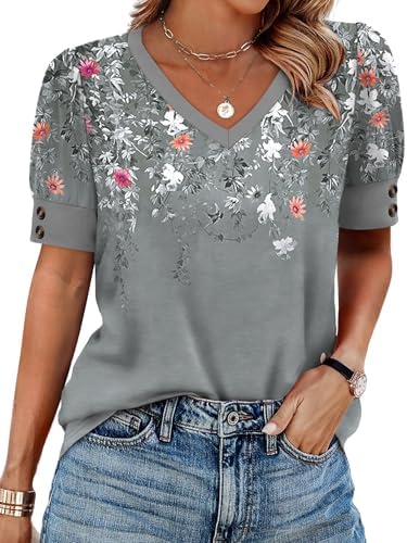 Womens Blouses Dressy Casual Short Sleeve Shirts Spring