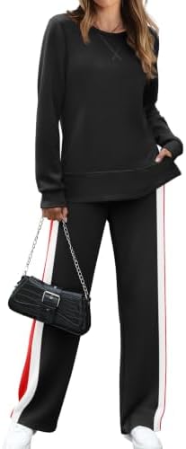 Womens Lounge Sets 2 Piece Outfits Casual Fall Sweatsuits Black